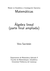 Matemáticas ´Algebra lineal (parte final ampliada)