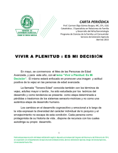 VIVIR A PLENITUD : ES MI DECISIÓN CARTA PERIÓDICA