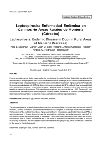 Leptospirosis: Enfermedad Endémica en Caninos de Áreas Rurales