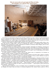Misa de resurrección en la parroquia del Pilar, de