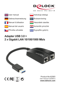 Adapter USB 3.0 > 2 x Gigabit LAN 10/100/1000 Mb/s