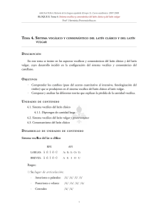 tema 4. sistema vocálico y consonántico del latín clásico y del