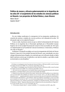 Política de masas y eficacia gubernamental en la Argentina de los