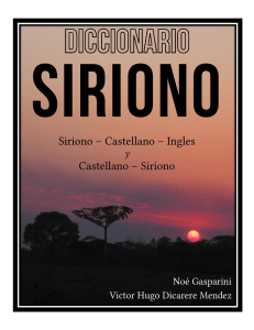 Siriono – Castellano – Ingles Castellano – Siriono - DDL