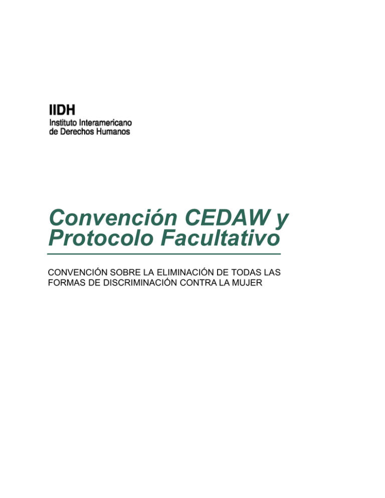 Convenci N Cedaw Y Protocolo Facultativo