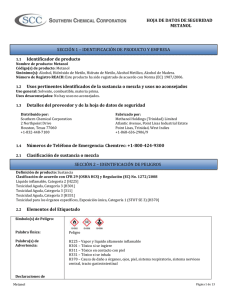 methanol sds safety data sheet spanish ii