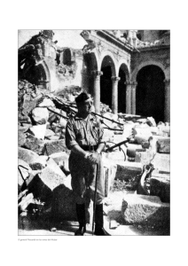 El general Moscardó en las ruinas del Alcázar