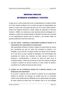 MEDICINA FAMILIAR: UN DESAFIO ACADÉMICO Y POLÍTICO