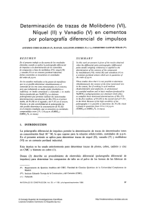 Determinación de trazas de Molibdeno (VI), Níquel (II) y Vanadio (V