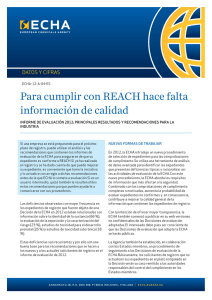 Para cumplir con REACH hace falta información - ECHA