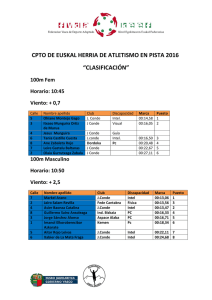 Clasificación Campeonato de Euskal Herria de Atletismo