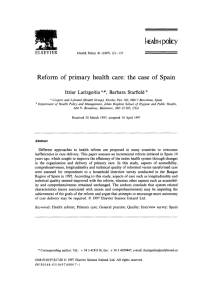 Reform of primary health care: the case of Spain