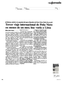 Tercer viaje internacional de Peña Nieto en menos de un mes hoy