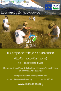 III Campo de trabajo / Voluntariado Alto Campoo (Cantabria)