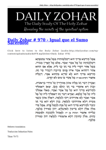 Daily Zohar # 970 - Igual que el Sumo Sacerdote
