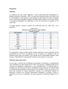Demografía Población La población por área, sector, lingüístico y
