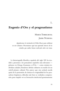Eugenio d`Ors y el pragmatismo