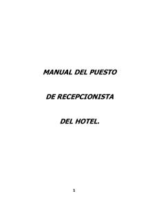 manual del puesto de recepcionista del hotel.