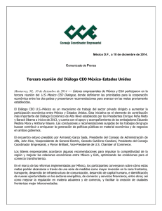 Tercera reunión del Diálogo CEO México-Estados Unidos