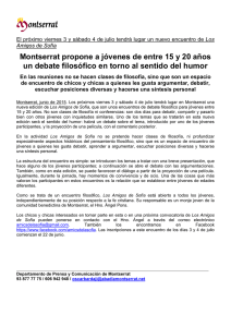 Montserrat propone a jóvenes de entre 15 y 20 años un debate