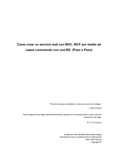 Como crear un servicio web con MVC, WCF por