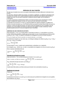 Matemática IV Derivadas-26/M DERIVADA DE UNA FUNCIÓN