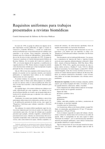 Requisitos uniformes para trabajos presentados a revistas biomédicas