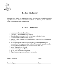 Locker Disclaimer Locker Guidelines