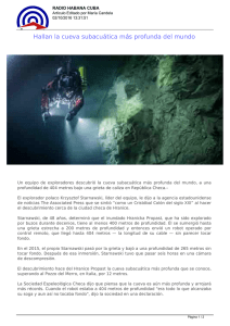 Hallan la cueva subacuática más profunda del mundo