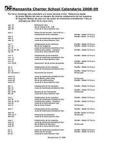 Manzanita Charter School Calendario 2008-09