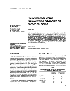 Ciclofosfamida como quimioterapia adyuvante en cáncer