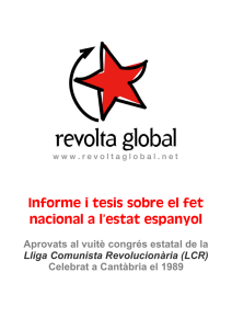Informe i tesis sobre el fet nacional a l`estat espanyol