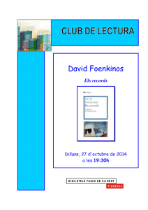 David Foenkinos - Biblioteca Fages de Climent