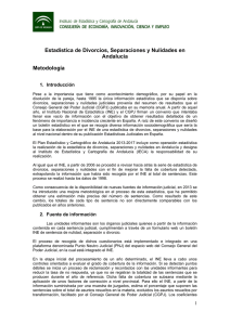 Estadística de Divorcios, Separaciones y Nulidades en Andalucía
