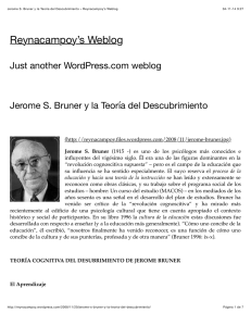 Jerome S. Bruner y la Teoría del Descubrimiento « Reynacampoy`s