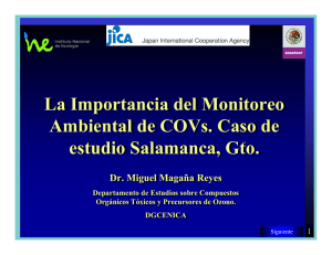 La Importancia del Monitoreo Ambiental de COVs. Caso de estudio