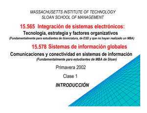 15.565 Integración de sistemas electrónicos: 15.578 Sistemas de