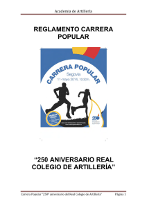 Reglamento Carrera Popular - Real Colegio de Artillería de Segovia