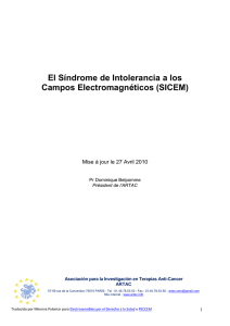 El Síndrome de Intolerancia a los Campos Electromagnéticos (SICEM)