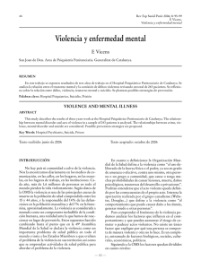 Violencia y enfermedad mental - Revista Española de Sanidad