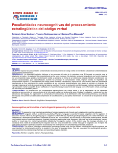Peculiaridades neurocognitivas del procesamiento