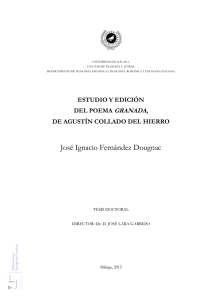 Estudio y edición del poema "Granada" de Agustín Collado del Hierro