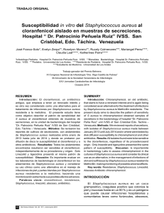 Susceptibilidad in vitro del Staphylococcus aureus al cloranfenicol