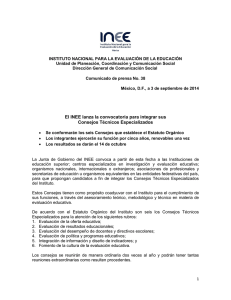 El INEE lanza la convocatoria para integrar sus Consejos Técnicos