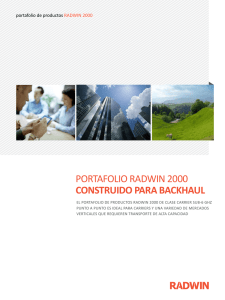 PORTAFOLIO RADWIN 2000 CONSTRUIDO PARA BACKHAUL