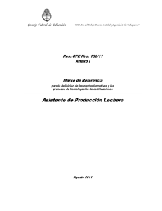 Asistente de Producción Lechera - Catálogo Nacional de Títulos y