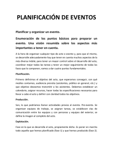 PLANIFICACIÓN DE EVENTOS
