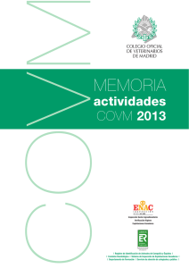 Memoria de actividades 2013 - Colegio Oficial de Veterinarios de