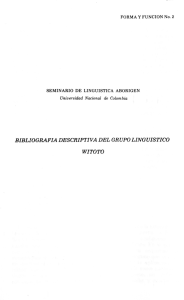 bibliografia descriptiva del grupo linguistico witoto