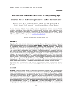 Efficiency of threonine utilization in the growing pigs
